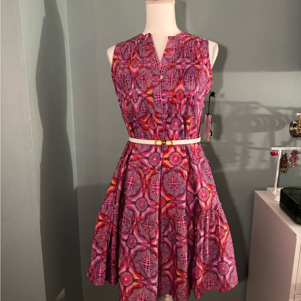 NWT APNY Pink Purple Patterned Sleeveless Dress